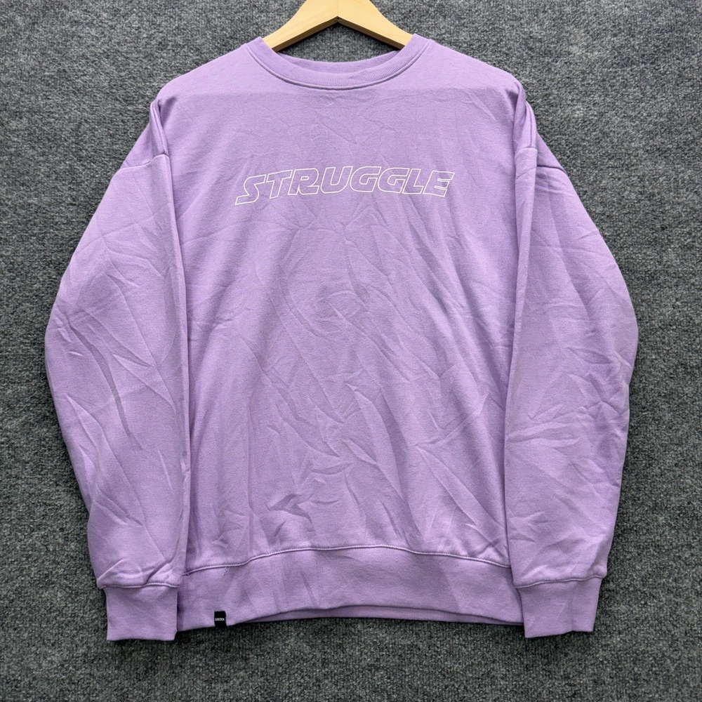 Struggle Gear Sweatshirt Men's Size M Purple Long Sleeve Graphic Pullover New